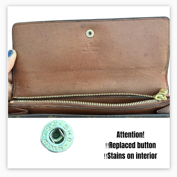 Vintage LOUIS VUITTON Monogram Canvas Sarah Women’s Long Wallet Brown Pr… - Picture 15 of 16